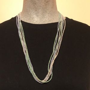 Multiple strand small bead necklace